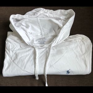 Mens S long sleeve cotton hooded polo Ralph Lauren.